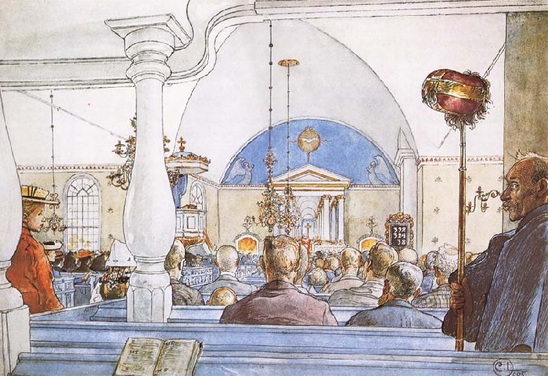 Carl Larsson At Church Sweden oil painting art